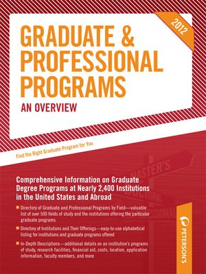 cover image of Peterson's Graduate & Professional Programs